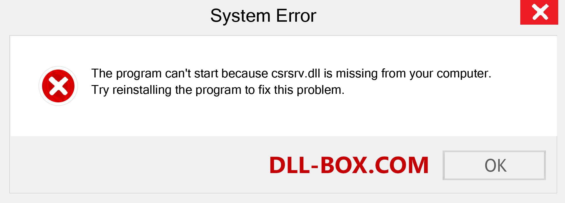  csrsrv.dll file is missing?. Download for Windows 7, 8, 10 - Fix  csrsrv dll Missing Error on Windows, photos, images